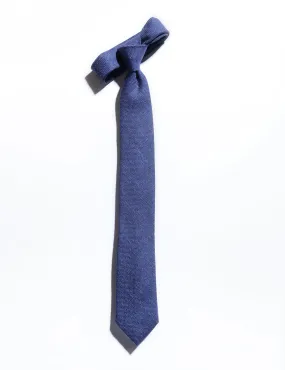 Silk, Wool, and Linen Hopsack Tie - Indigo