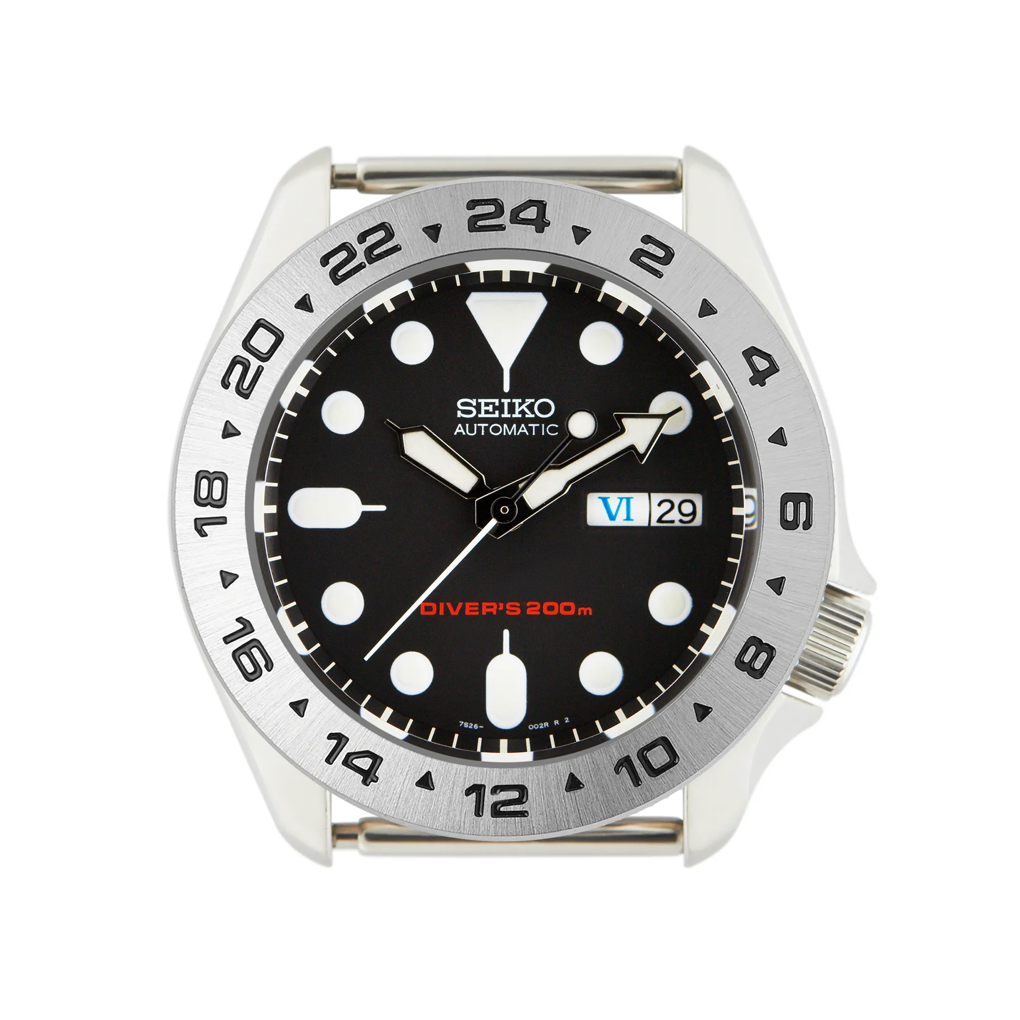 SKX007/SRPD Slim GMT Bezel: Steel Finish