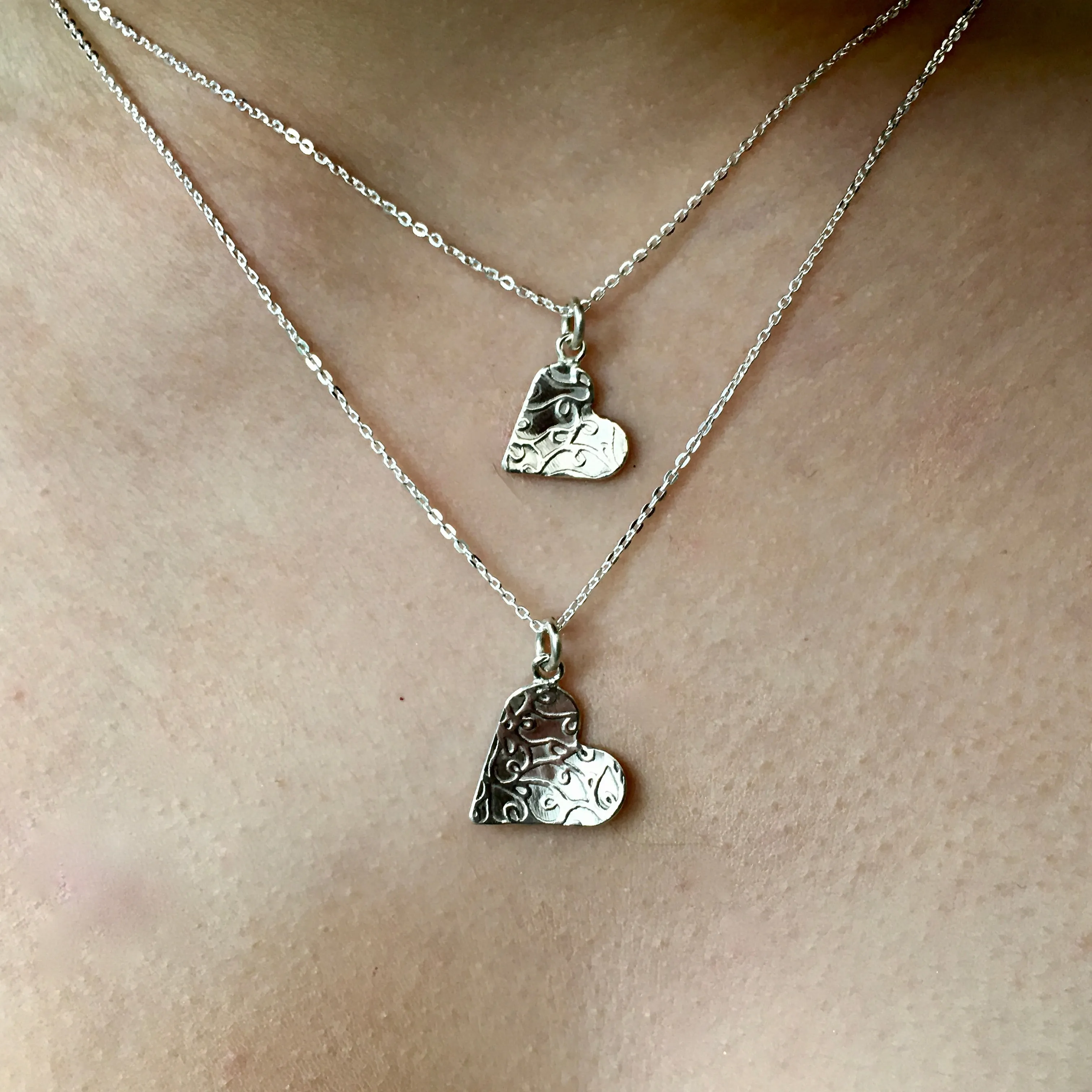 Sterling silver heart necklace