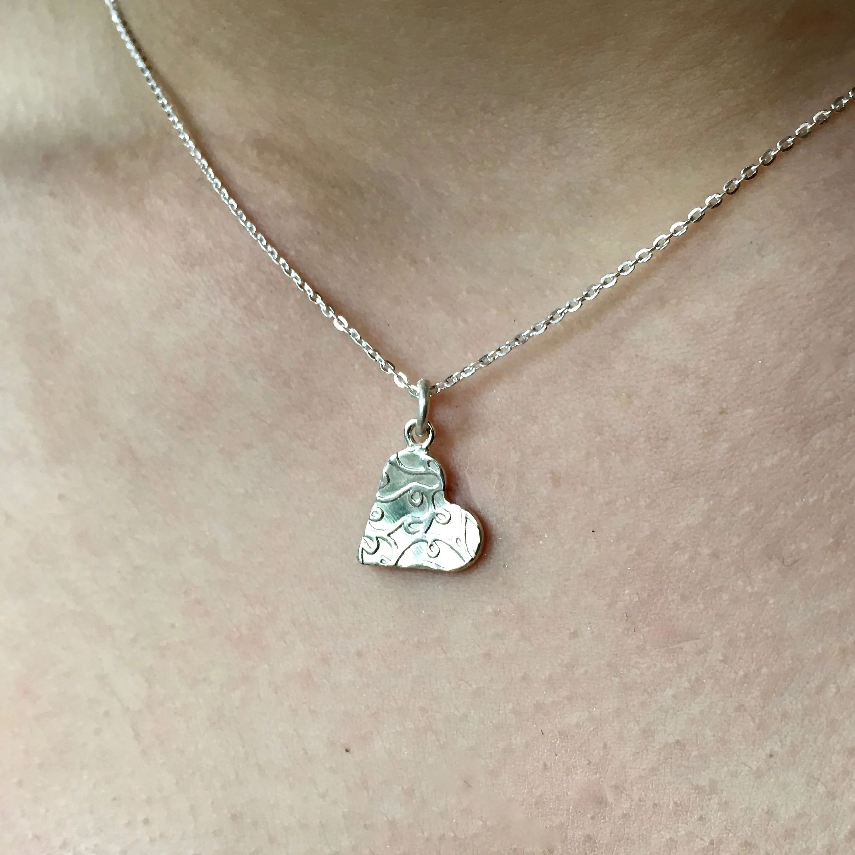 Sterling silver heart necklace