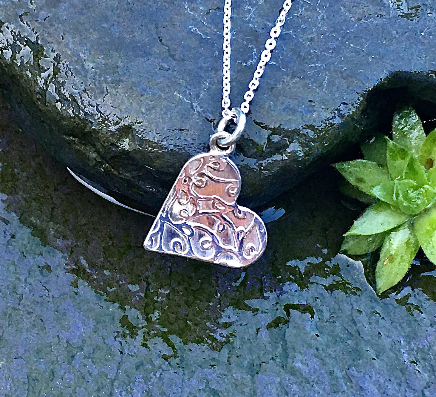 Sterling silver heart necklace