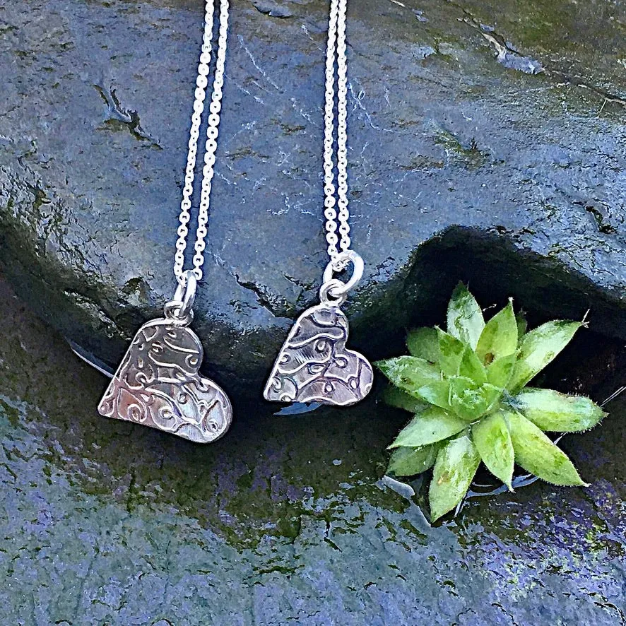 Sterling silver heart necklace