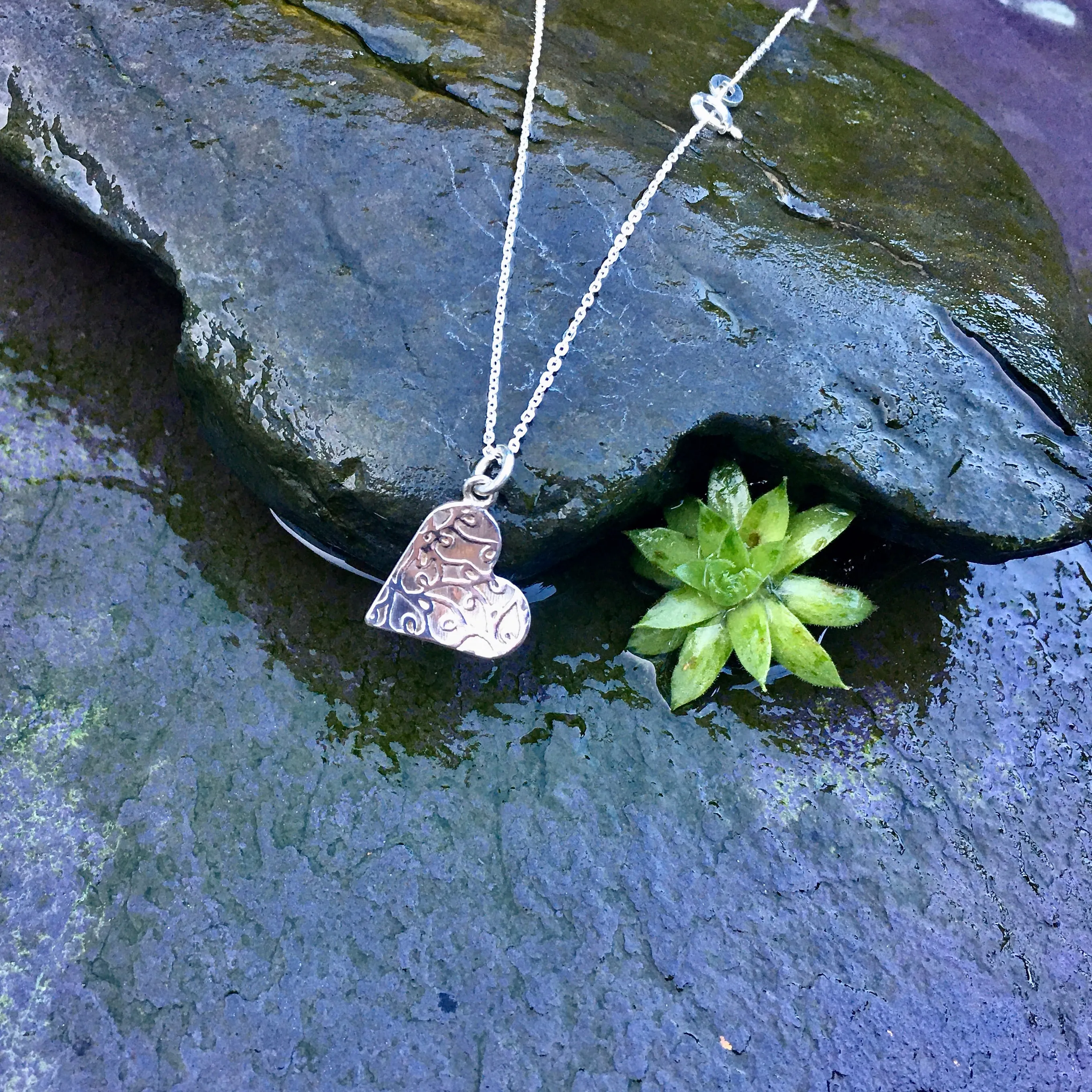 Sterling silver heart necklace