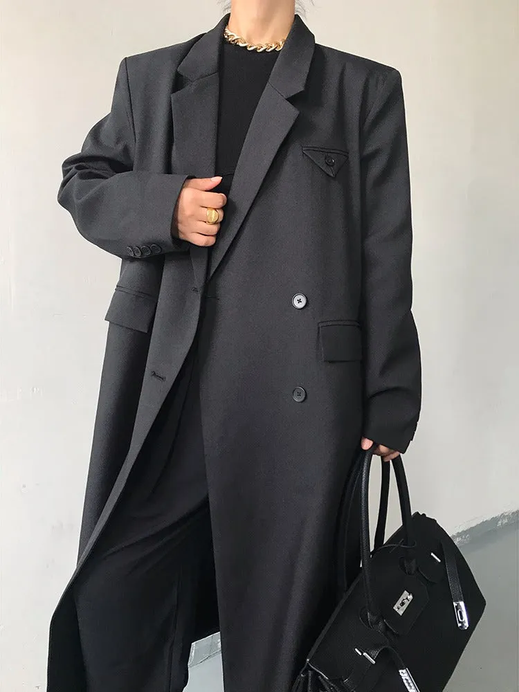 Tailored Double-Breasted Oversized Trench Coat