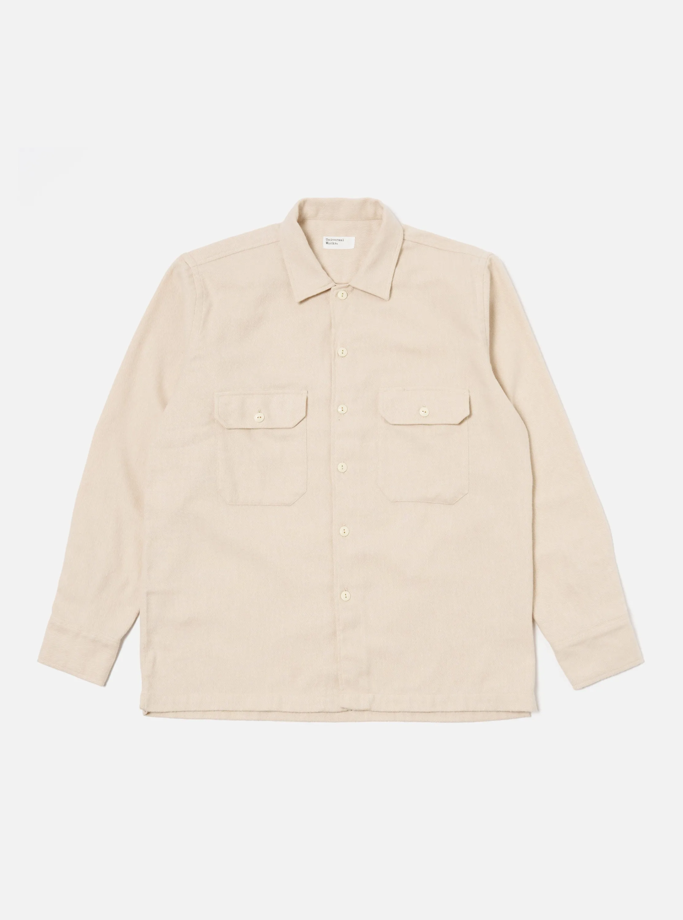 Universal Works L/S Utility Shirt in Ecru Alaska Cotton