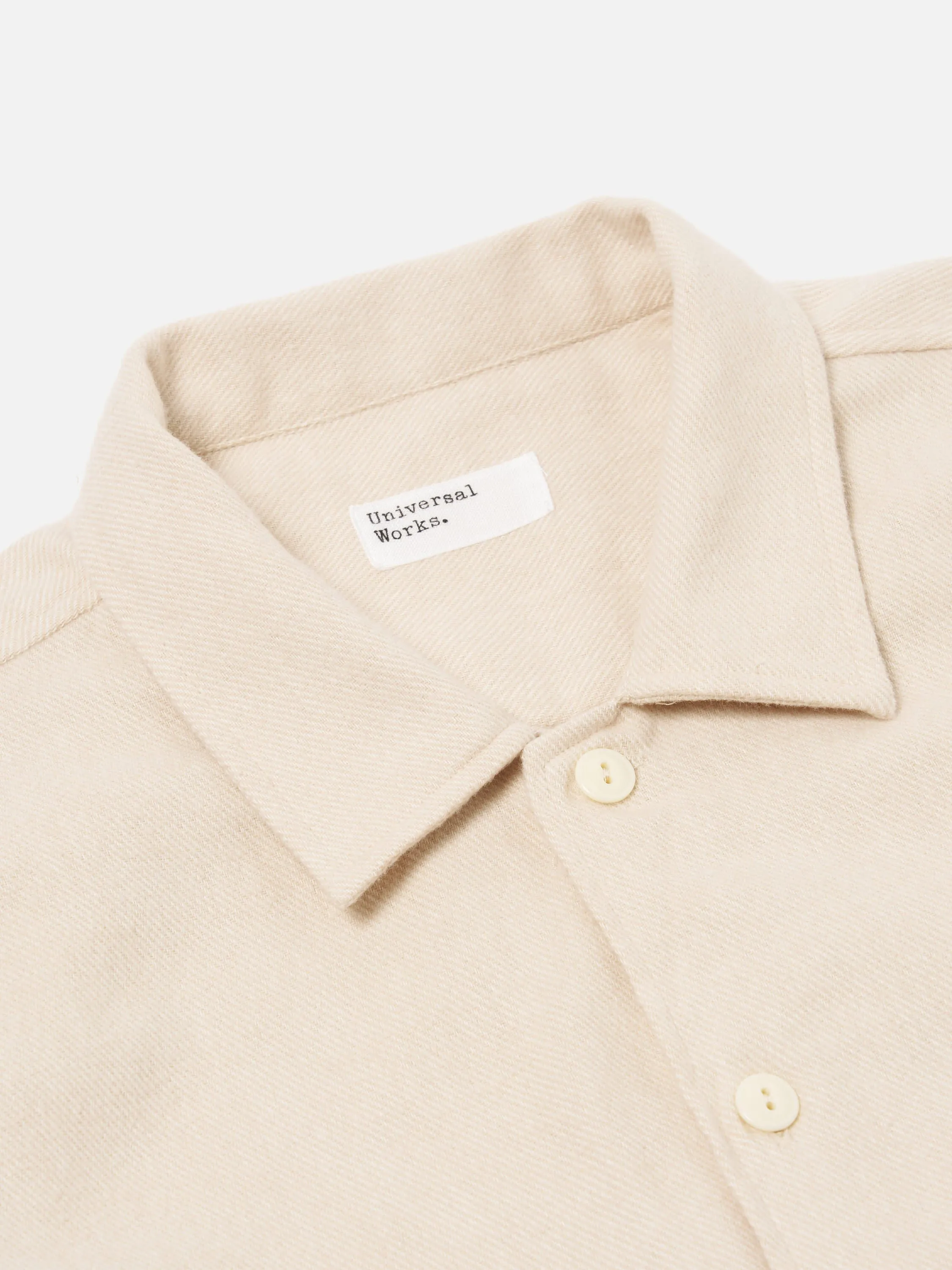 Universal Works L/S Utility Shirt in Ecru Alaska Cotton