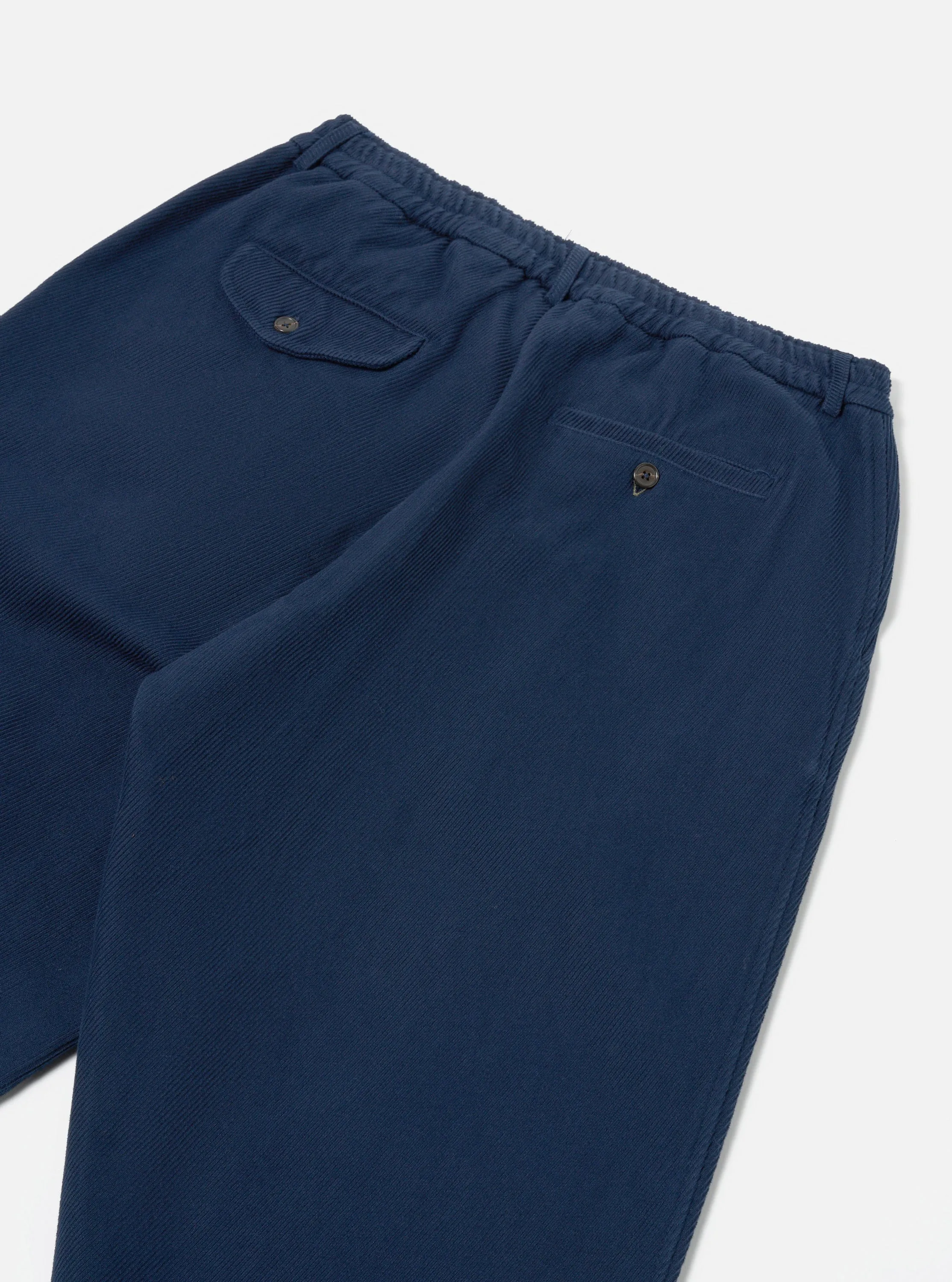 Universal Works Pleated Track Pant in Navy Super Twill