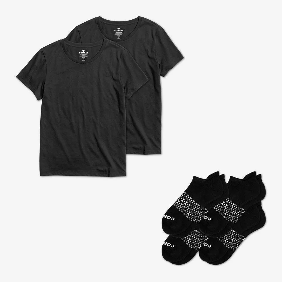 Women's Crew Neck T-Shirt & Ankle Sock 6-Pack